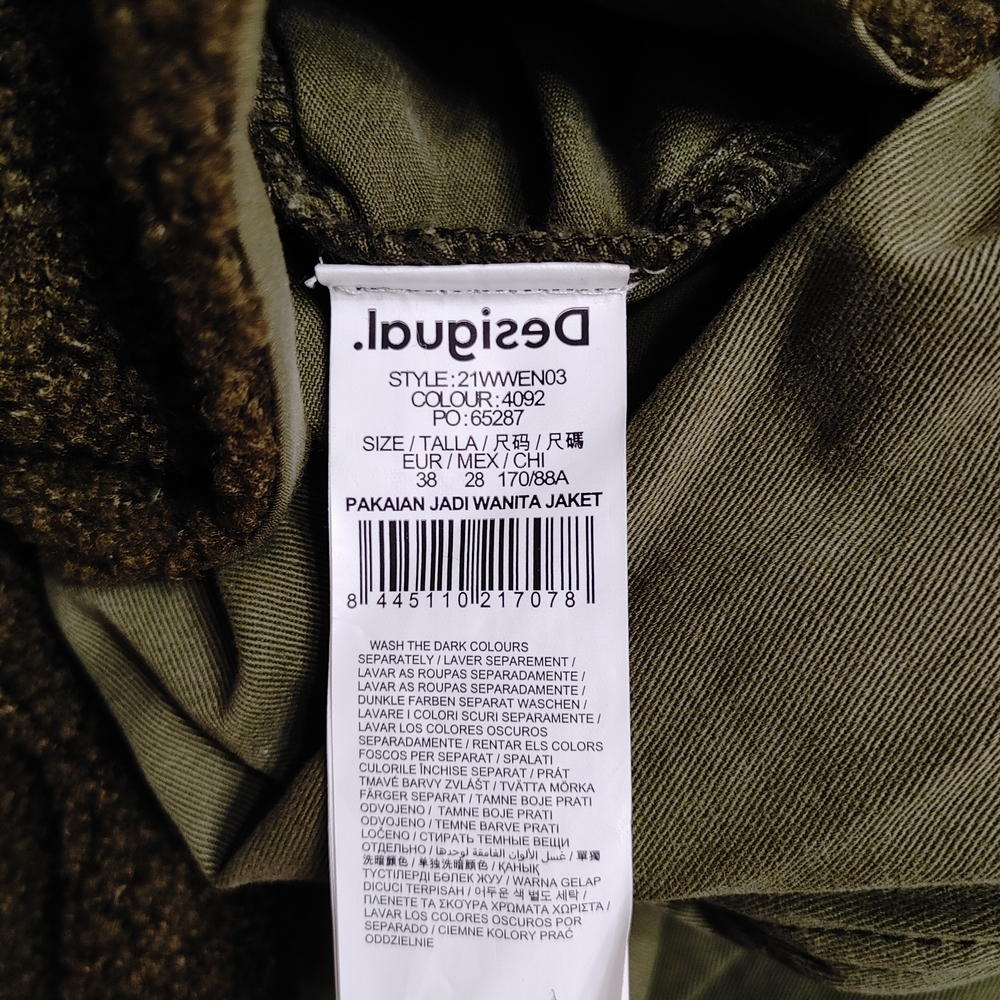 NWT Desigual Sequin Embroidered Military Hooded Jacket 2 in 1 Size 38 Small - Picture 2 of 8